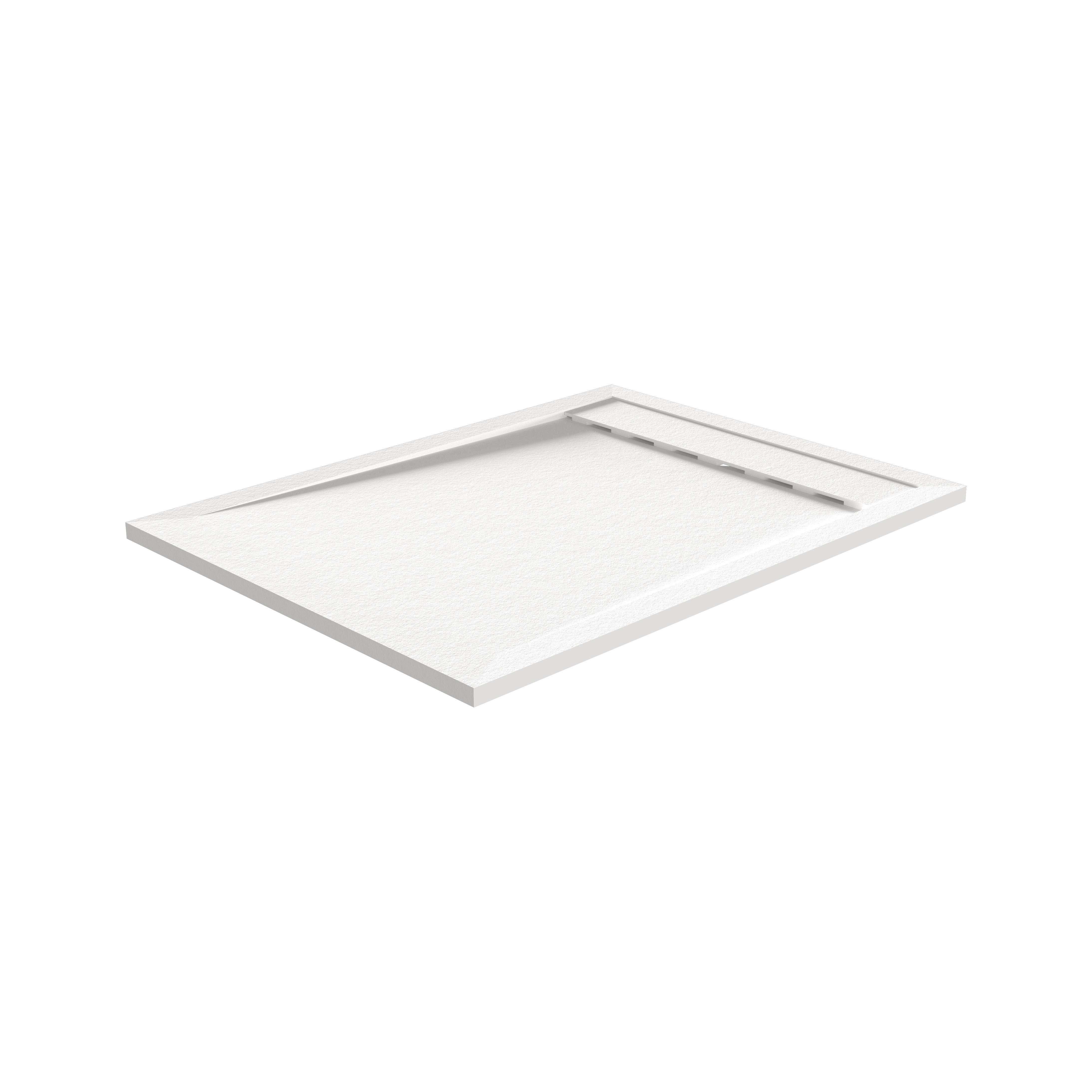 Marmor-Polymer Duschwanne Reta mit Rinnenablauf, Rechteck